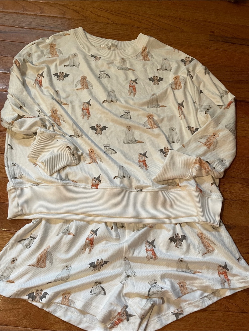 Halloween Animal Print Cream Pajama Set